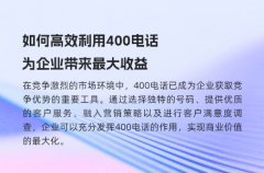 如何高效利用400电话为企业带来最大收益