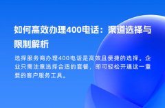 如何高效办理400电话：渠道选择与限制解析