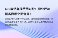 400电话办理费用对比：营业厅与服务商哪个更划算？