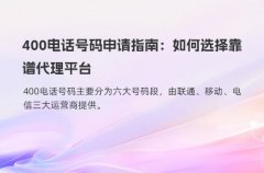 400电话申请：如何慧眼识珠，选对服务平台