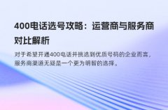 400电话选号攻略：运营商与服务商对比解析