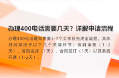 办理400电话需要几天？详解申请流程