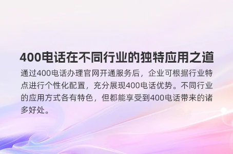 首年开通400电话，十重大礼包等你拿