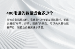 400电话的数量适合多少个