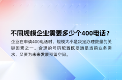 不同规模企业需要多少个400电话？
