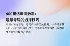 400电话申请必看：理想号码的选择技巧