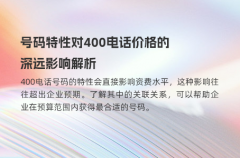 号码特性对400电话价格的深远影响解析