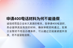 申请400电话材料为何不能造假