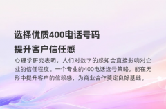 选择优质400电话号码，提升客户信任感