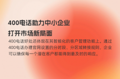400电话助力中小企业打开市场新局面