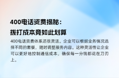 400电话资费揭秘：拨打成本竟如此划算