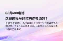 申请400电话，这些选择号码技巧你知道吗？