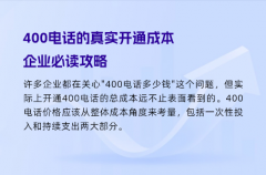 400电话的真实开通成本，企业必读攻略