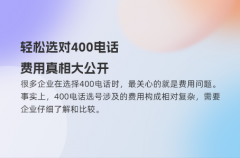 轻松选对400电话，费用真相大公开