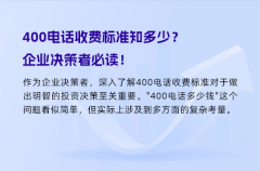 400电话收费标准知多少？企业决策者必读！